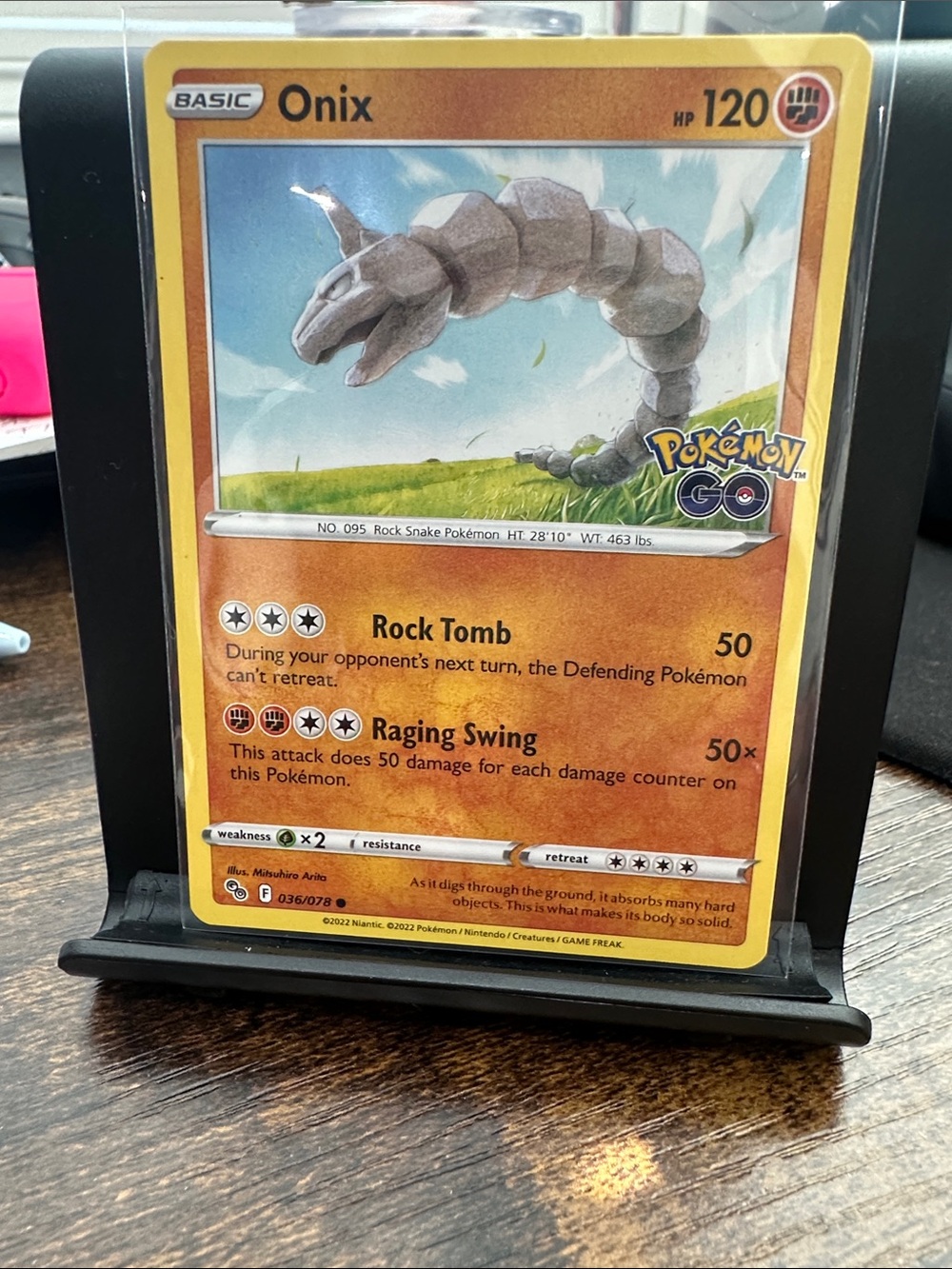 Pokemon Onix Card - Yellow Orange Border